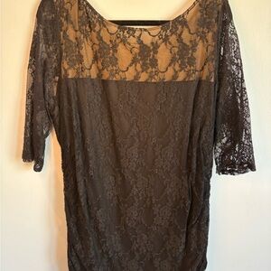 Kiyonna Black Lace Overlay Tunic